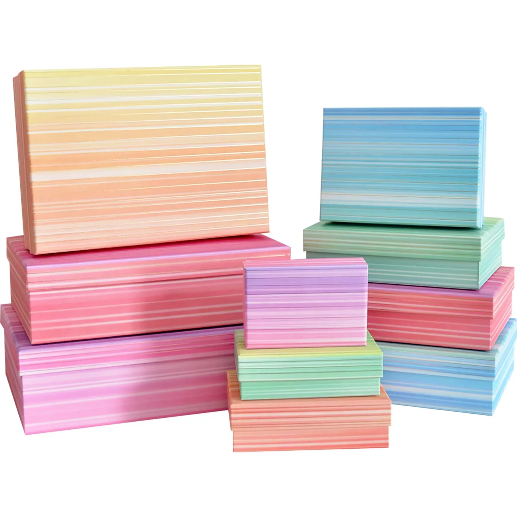 Подарункова коробка прямокутна, "Веселкова пастель", 27,5*19,5*7,5 cм, 1910282926