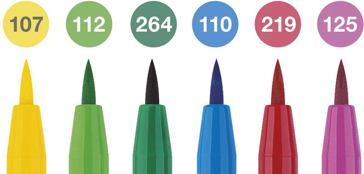 Набір капілярних ручок пензликів PITT Artist Pens Brush Springtime, 6 кольорів, 167177 Faber-Castell 1