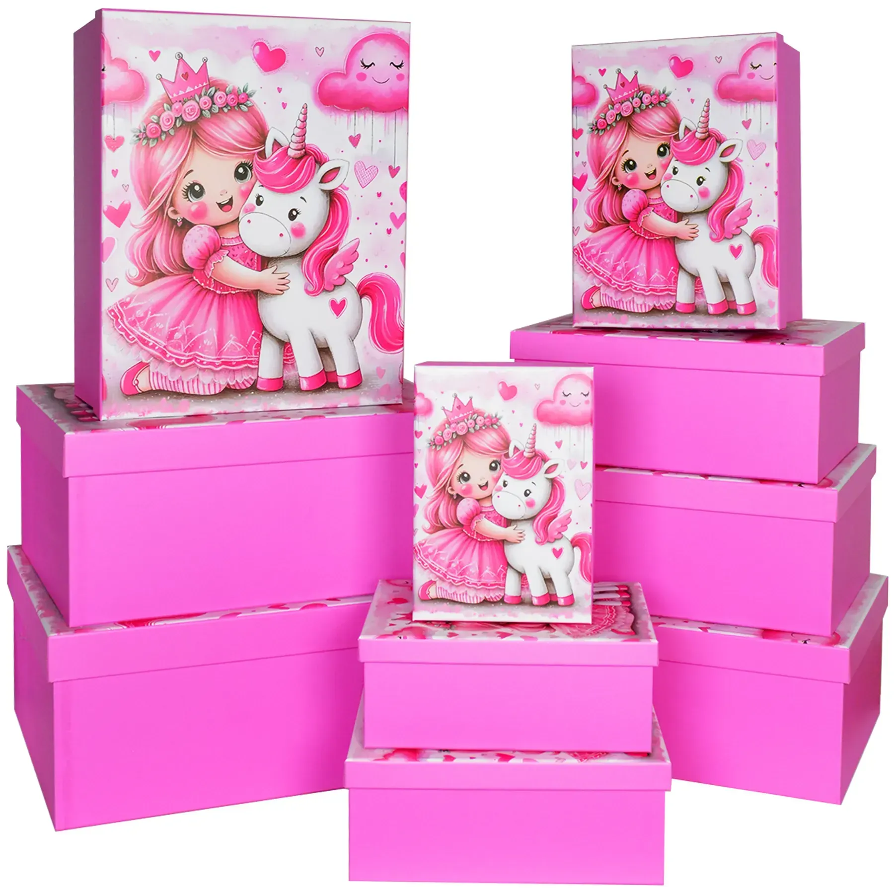Подарункова коробка прямокутна, "Дівчинка з єдиноріжком", 19*13*7,5 см, 111025661