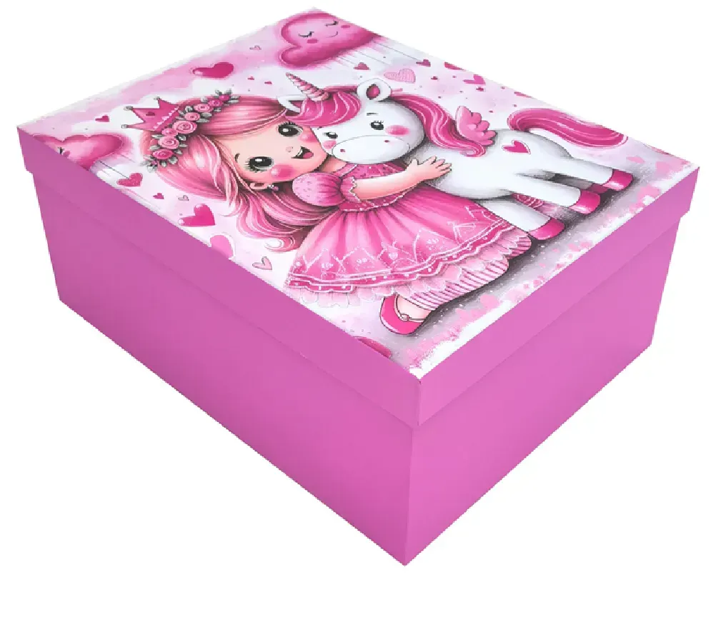 Подарункова коробка прямокутна, "Дівчинка з єдиноріжком", 23*16,5*9,5 см, 111025663 1