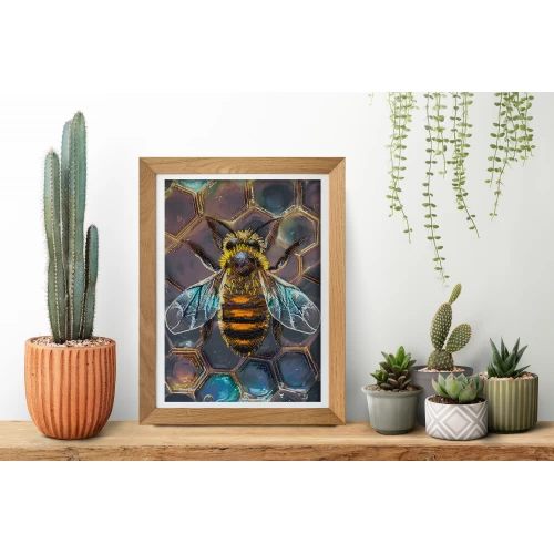 Набор для вышивки бисером на натуральном холсте "Медовый мотив", AB-950 1