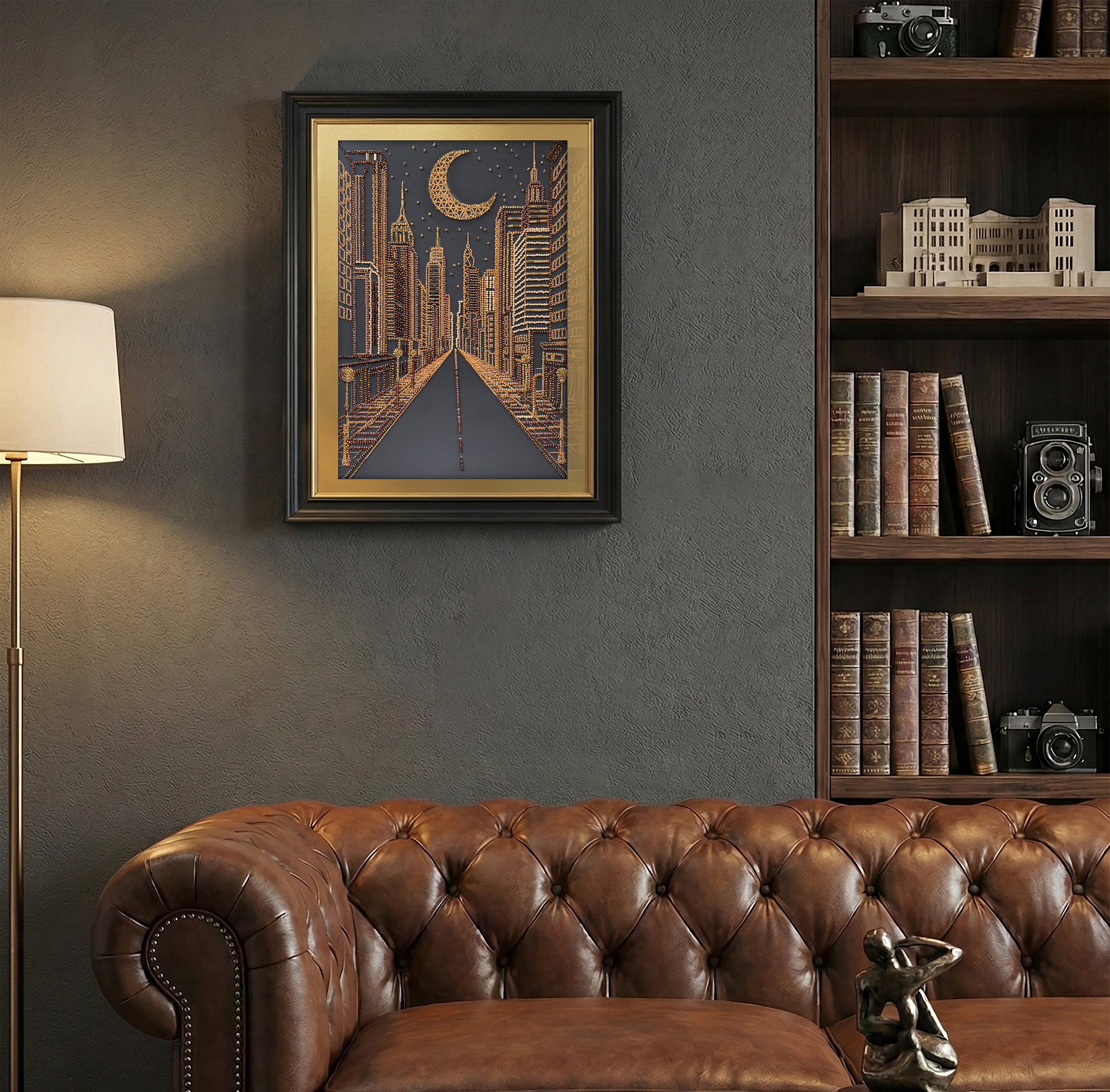 Набор для вышивки бисером на натуральном художественном холсте "Город грез", AB-971 2