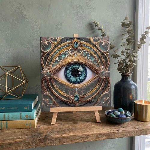 Набор-мини для вышивания бисером на натуральном холсте "Алхимия взгляда", AM-265 1