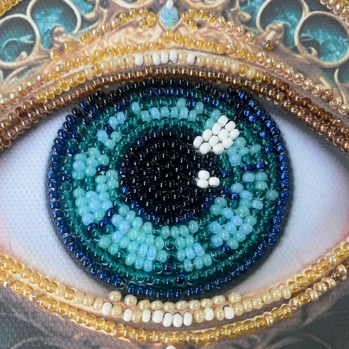 Набор-мини для вышивания бисером на натуральном холсте "Алхимия взгляда", AM-265 4