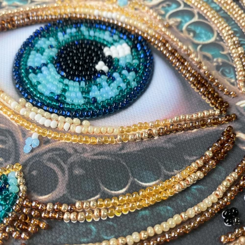 Набор-мини для вышивания бисером на натуральном холсте "Алхимия взгляда", AM-265 5