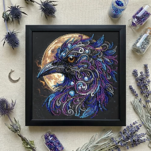 Набор-мини для вышивания бисером на натуральном художественном холсте "Янтарный взгляд", AM-270 1