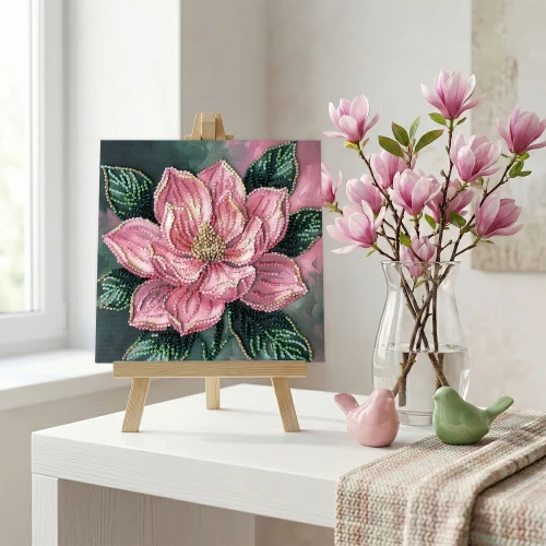 Набор-мини для вышивания бисером на натуральном художественном холсте "Поцелуй лепестки", AM-267 2