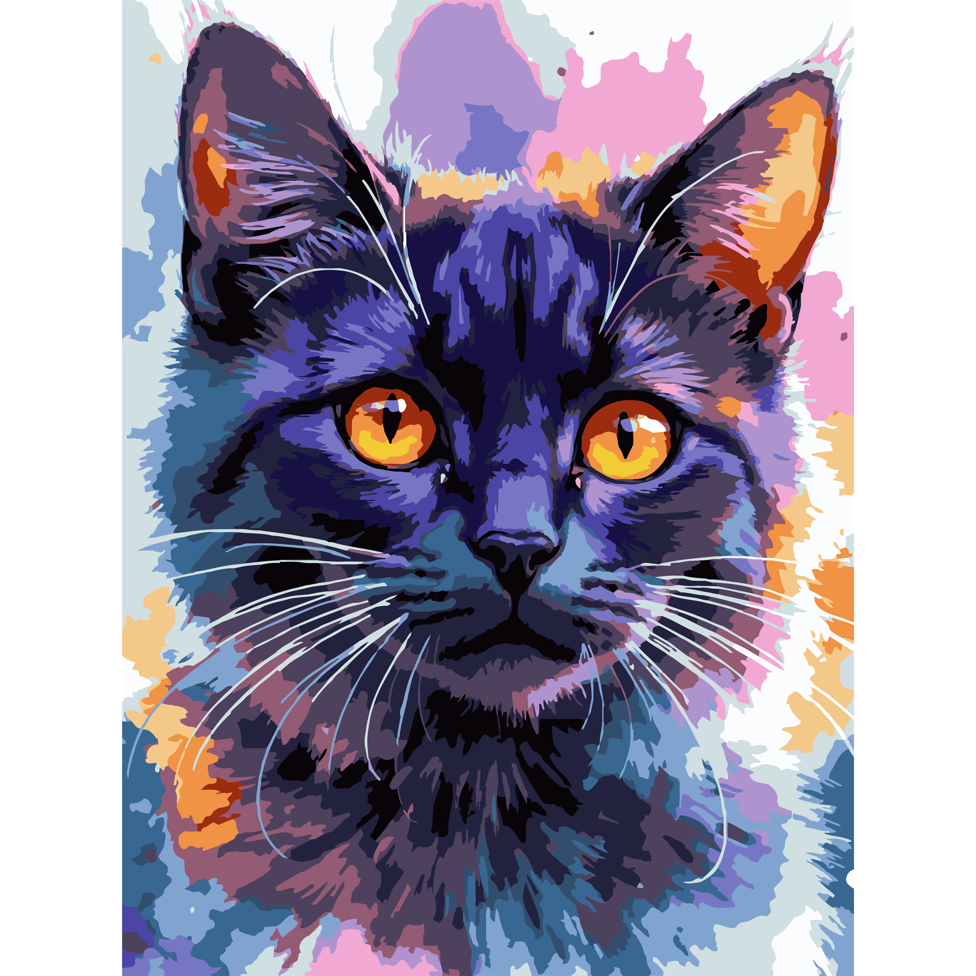 Картина за номерами 30*40 см "Зоряний кіт", SS-1256 ТМ "Strateg"