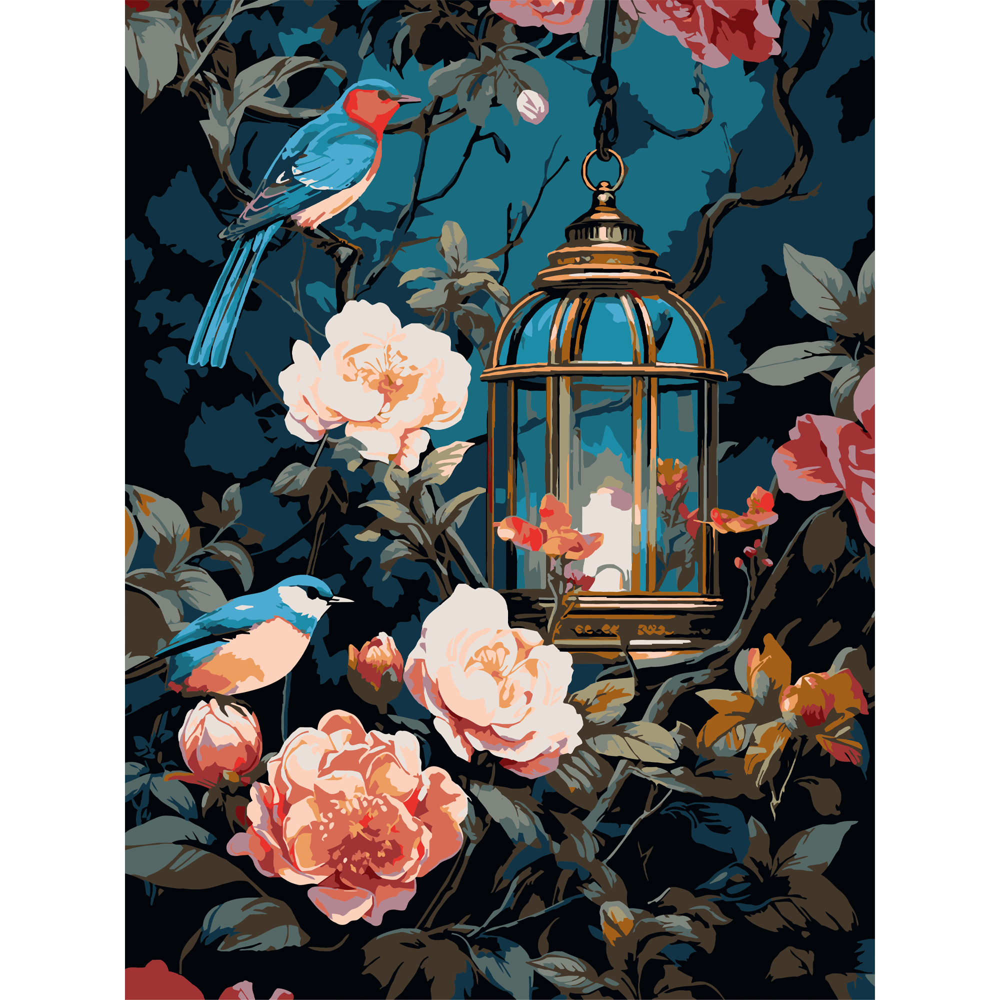 Картина за номерами 30*40 см "Квіткова ніч", SS-1289 ТМ "Strateg"