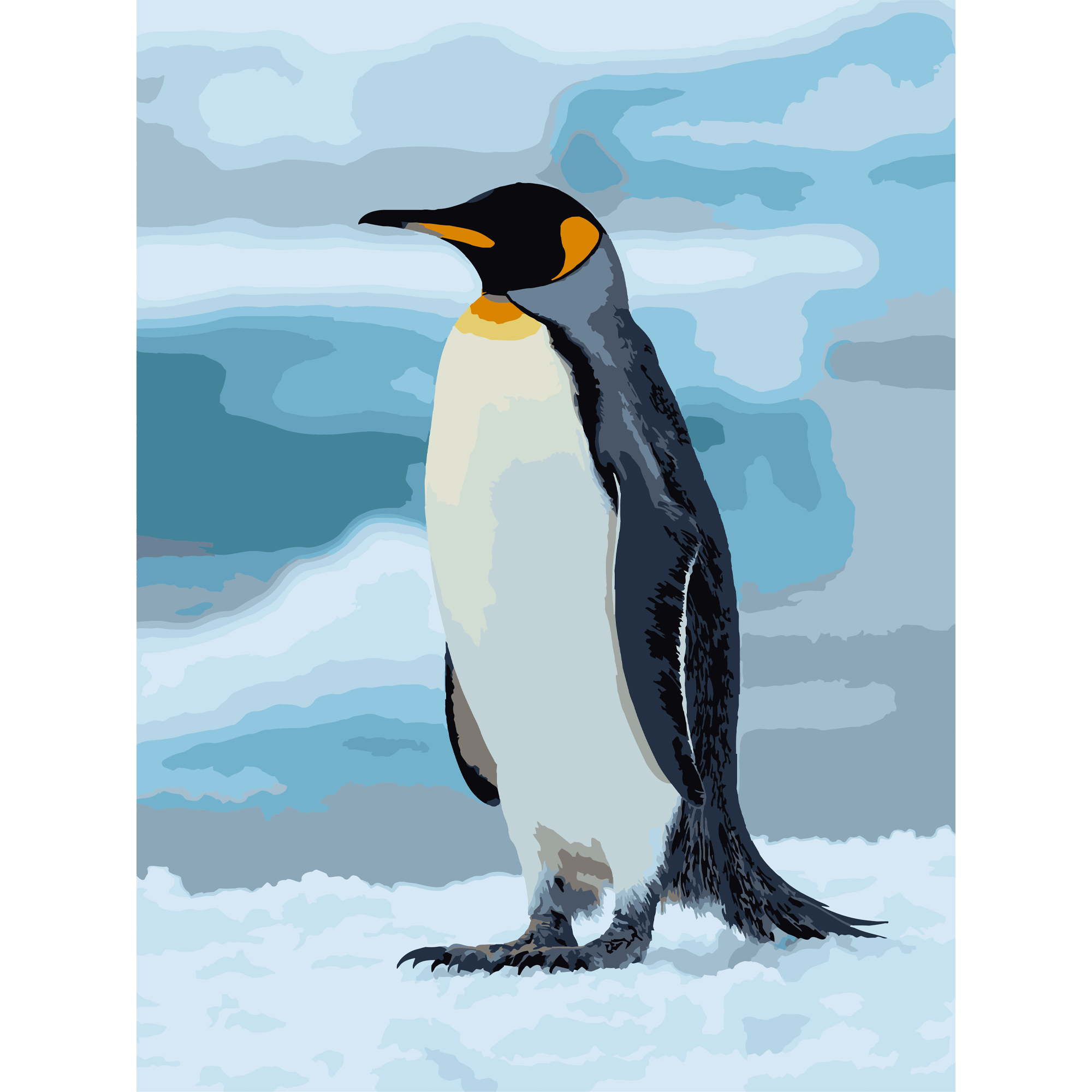 Картина по номерам 30*40 см "Пингвин на льду", SS-1264 ТМ "Strateg"