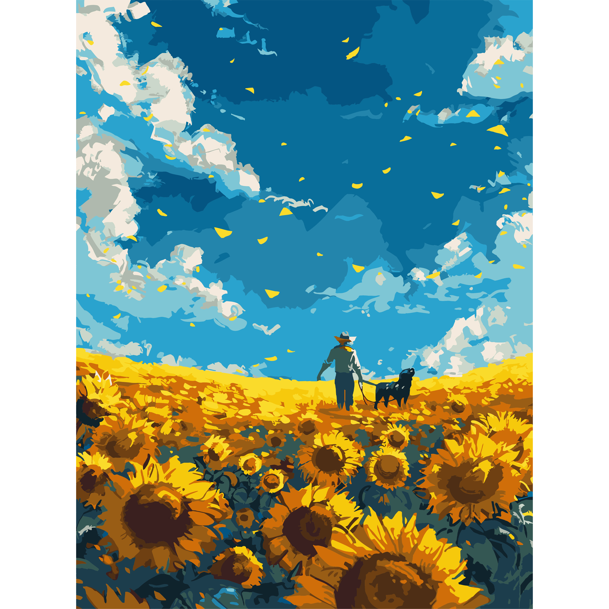 Картина по номерам 30*40 см "Подсолнечное поле", SS-1270 ТМ "Strateg"