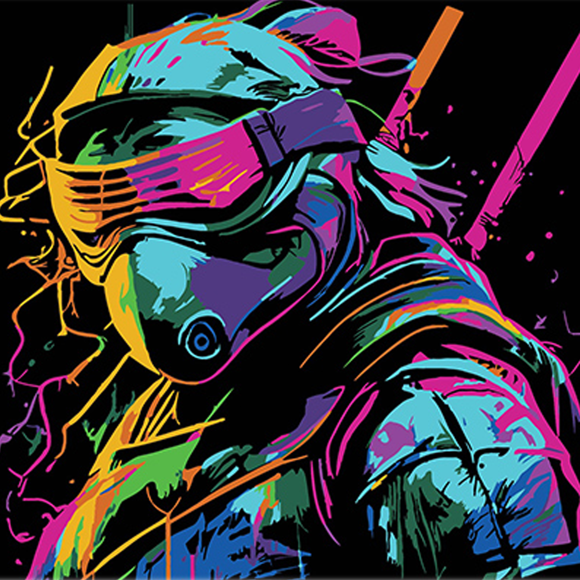 Набор для росписи по номерам 30*30 см "Яркий защитник" на черном фоне, SH3030-10 ТМ "Strateg"