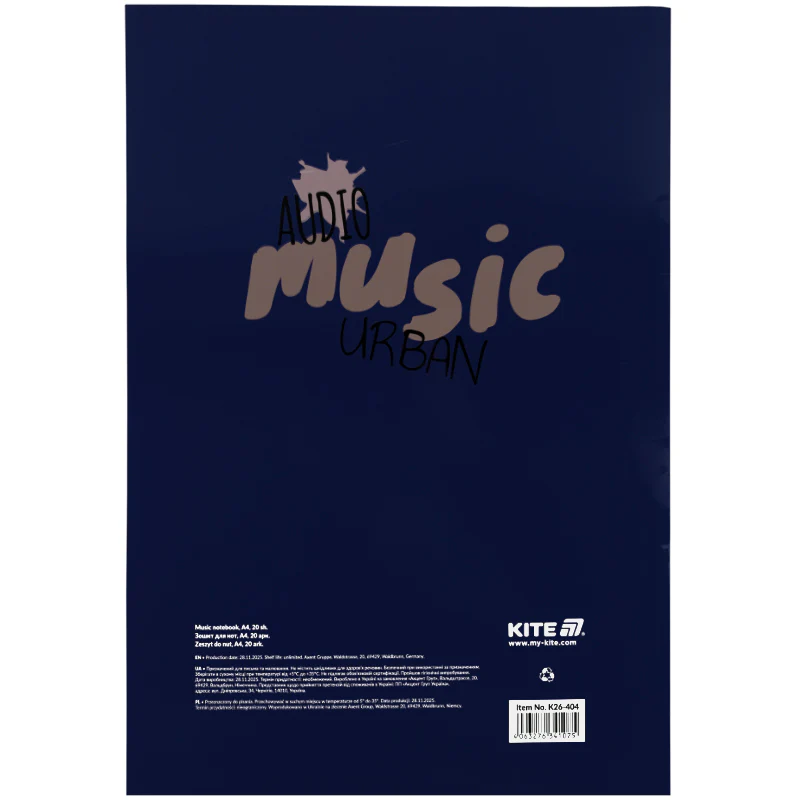 Тетрадь для нот А4, 20 л, Rock&Loud, K26-404 4