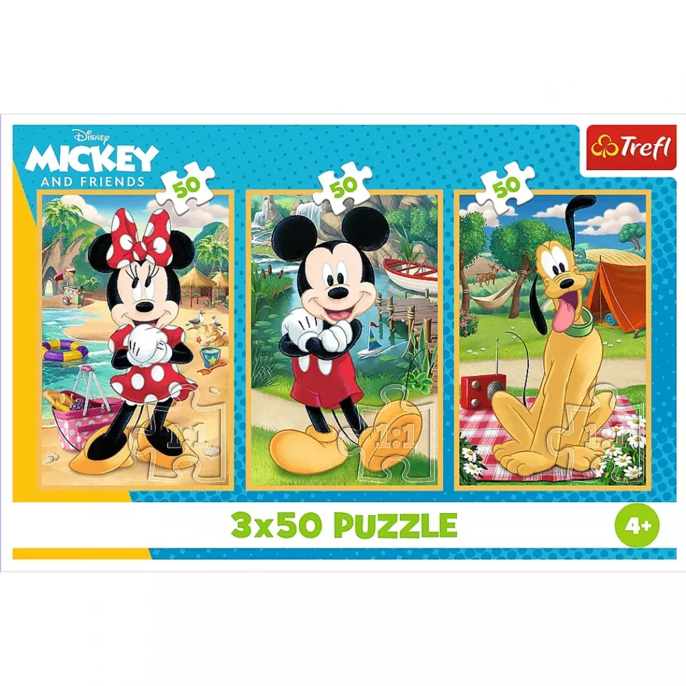 Пазли "3x50" - Mickey&friends Миша на святі, Trefl, 34881 1