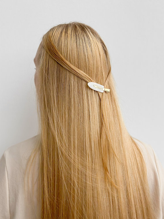 Заколка на зажимі  для волосся з перламутром, GT1-4 3