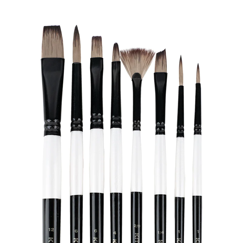 Набор из 8-ми кистей синтетика, K-331 Kite Creative 2