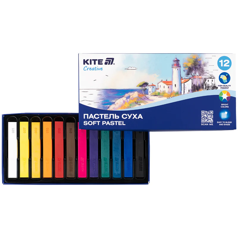 Пастель сухая, 12 цветов Creative, К-201-12 1