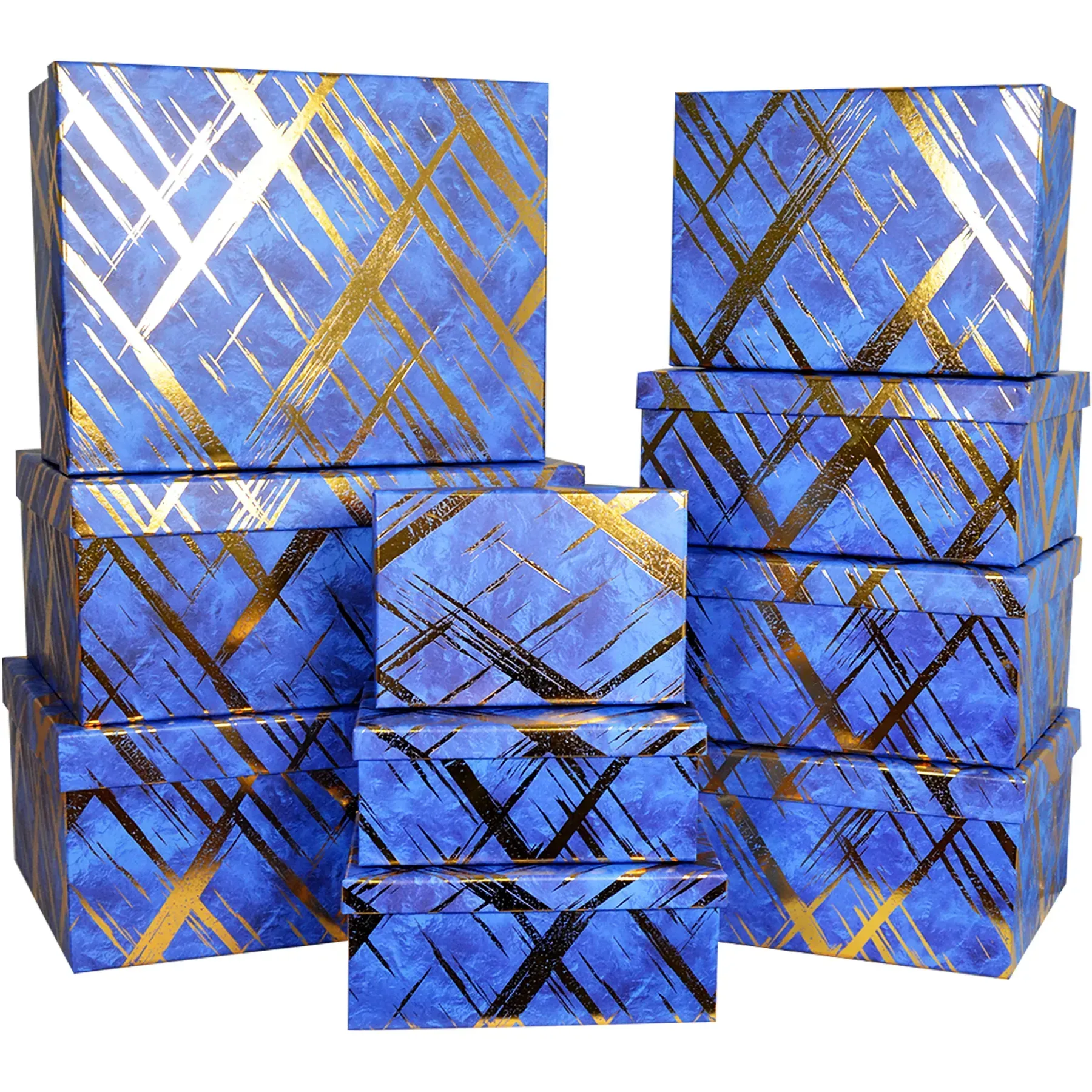 Подарункова коробка прямокутна, синя, "Золоті перетини", 21*15*8,5 см, 1110082212