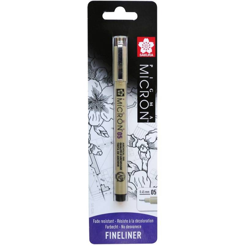 Outlet40 Outlet Линер Pigma Micron (0.5), 0,45мм, Черный, в блистере, Sakura/862576/1011611