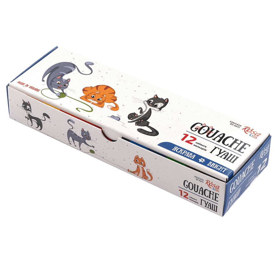 Outlet40 Набір гуашевих фарб "Cats" 12*10 мл, ROSA Kids KVI/1017437