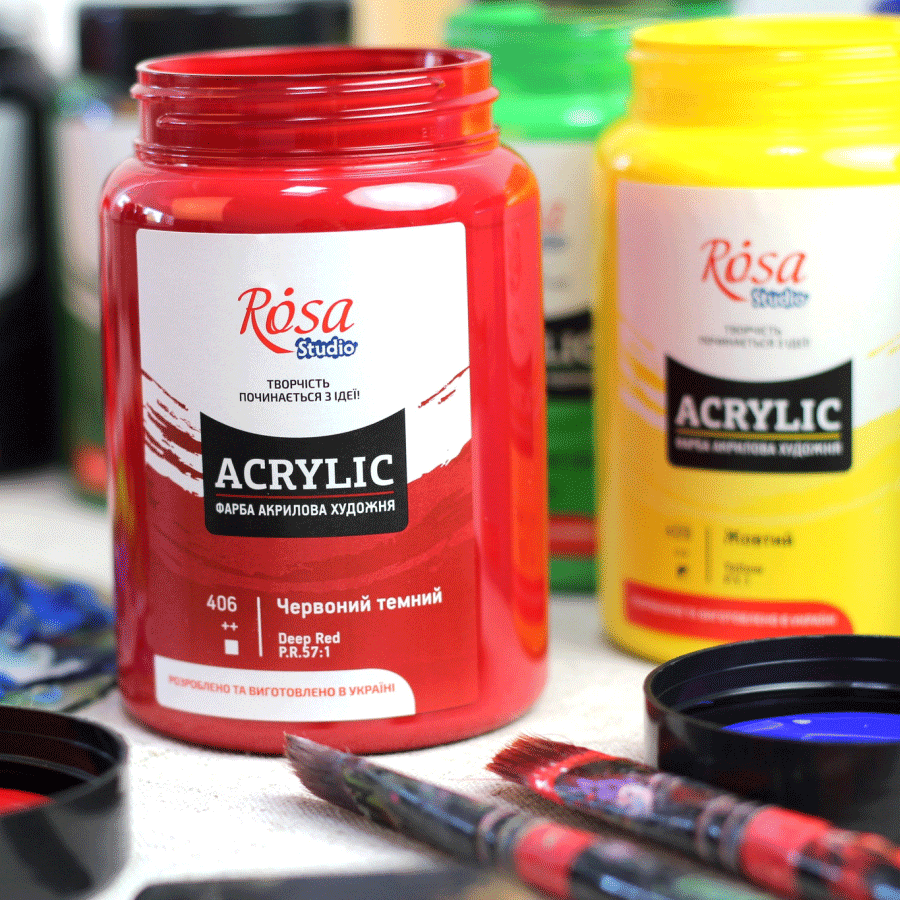 Outlet40 Краска акриловая, Красная, 400 мл, Rosa Studio 2