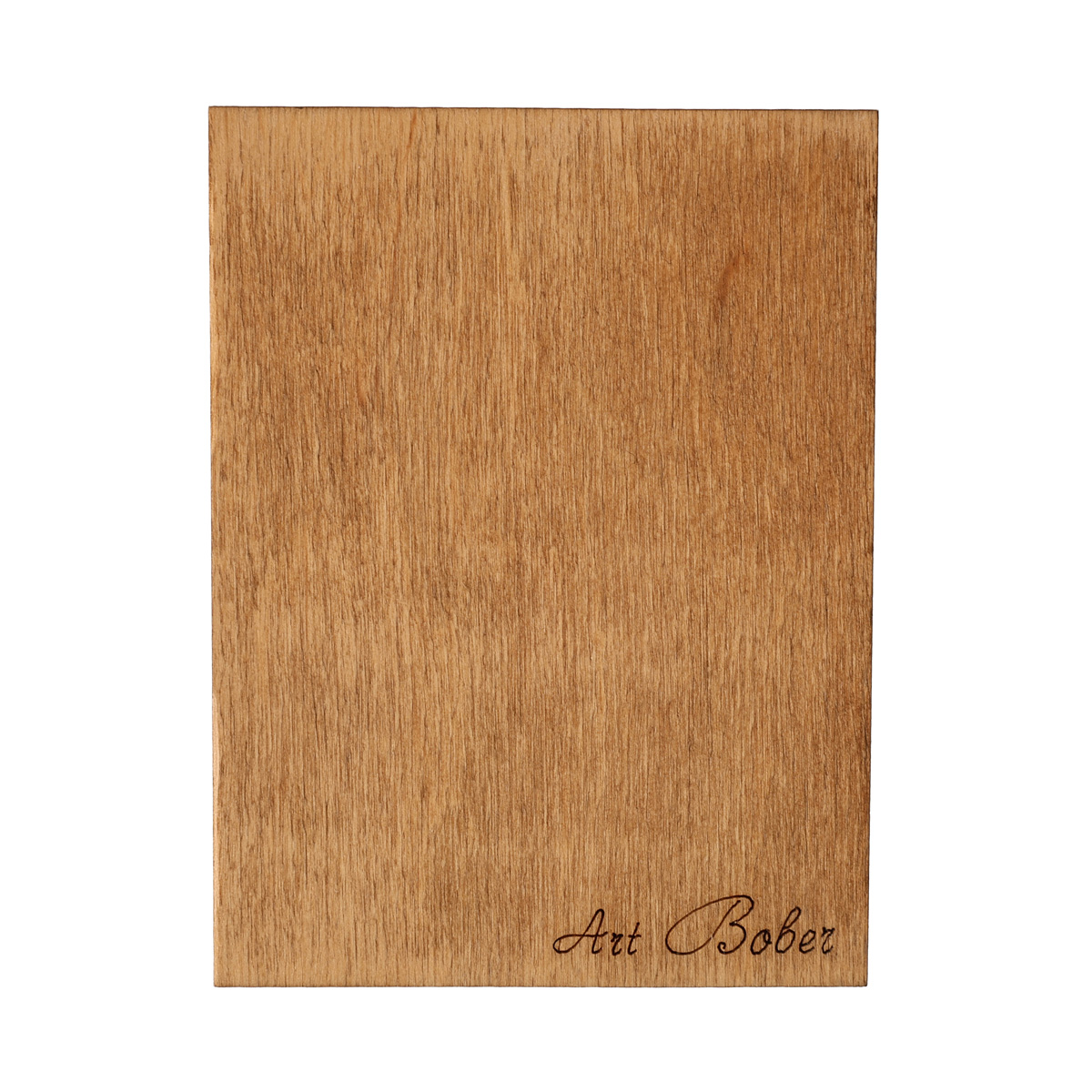 Открытка-мини из фанеры ручной работы "Мишка с цветком,бабочками" 10*7,5 см, 000030 ArtBober 1