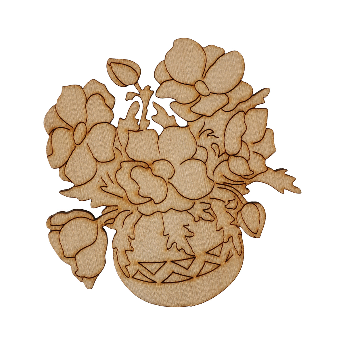 Заготовка из фанеры Раскраска "Цветы в вазе - анемоны" 7*6,8 см, 100031 ArtBober