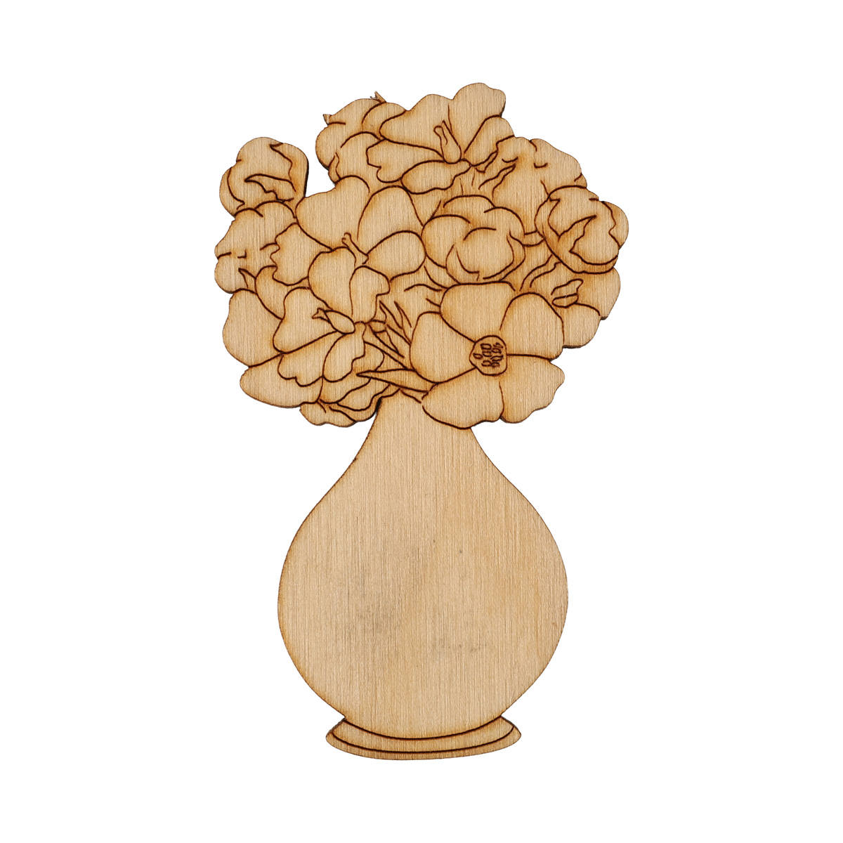 Заготовка из фанеры Раскраска "Букет в вазе высокой" 8*5 см, 100032 ArtBober