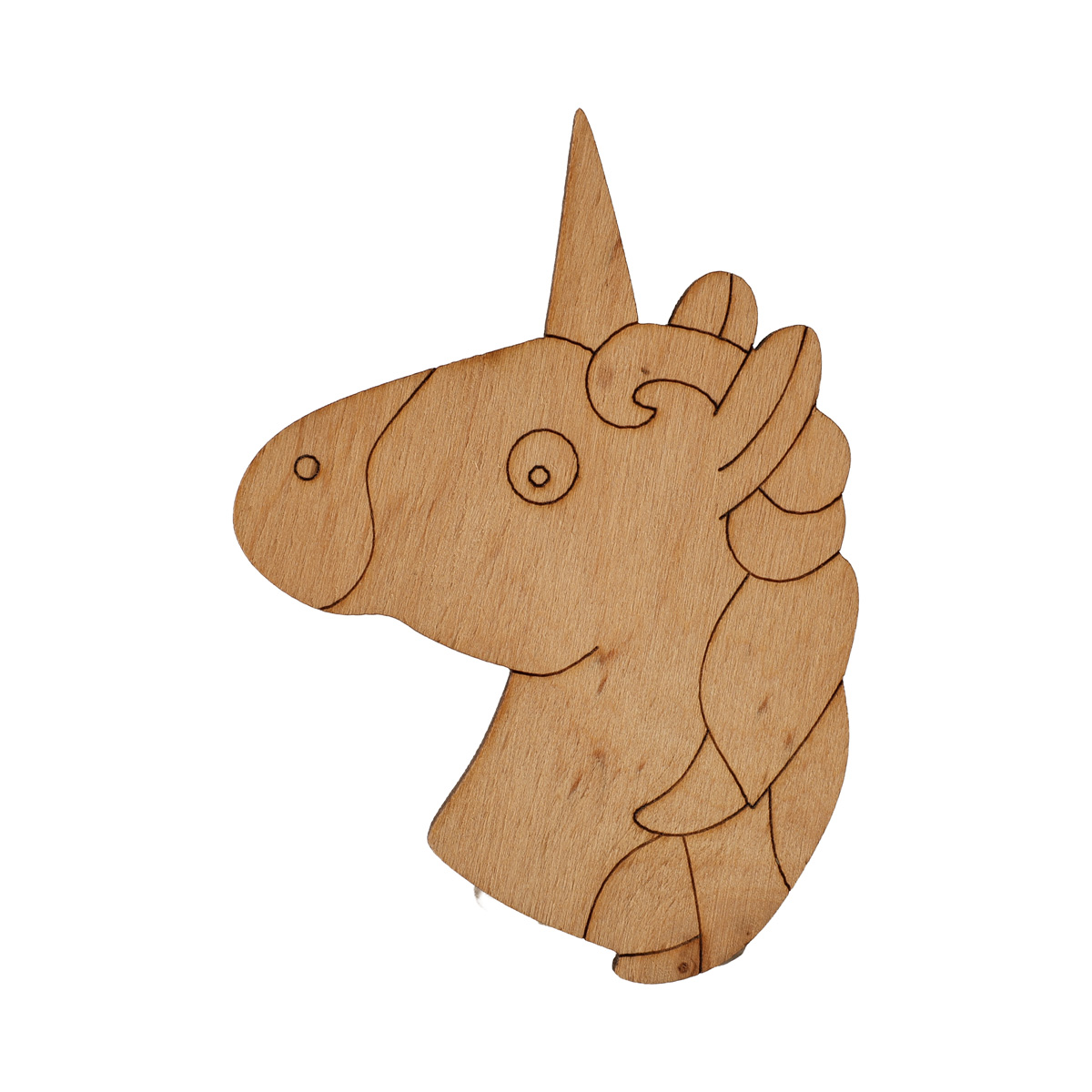 Заготовка из фанеры Раскраска "Голова единорога 1" 7,5*5,8 см, 100016 ArtBober