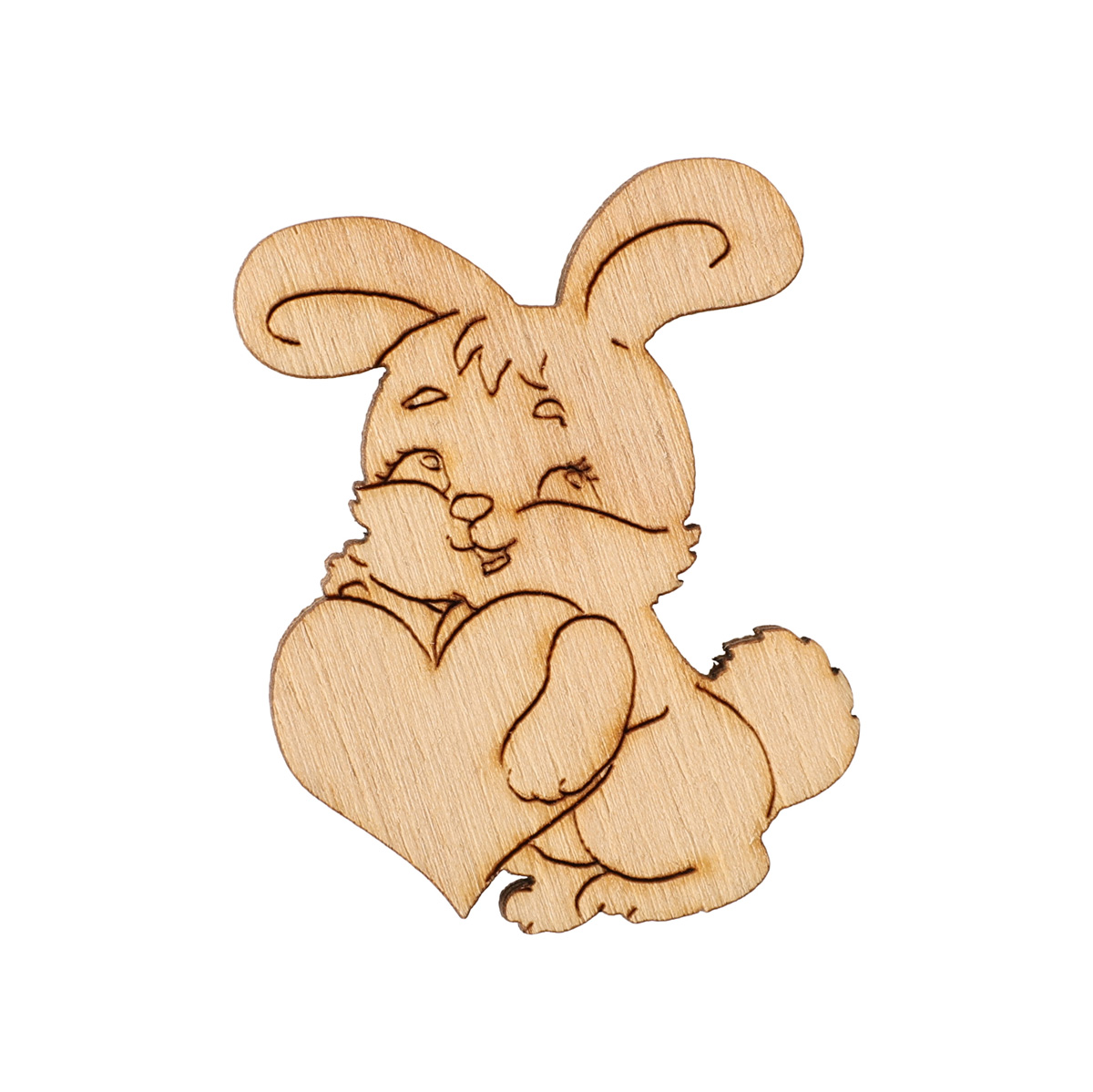 Прищіпка декоративна "Зайчик із серцем", 000764 ArtBober