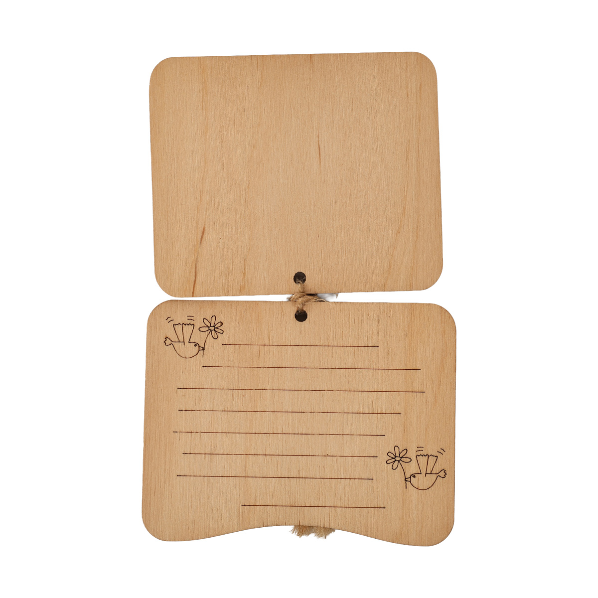 Открытка Эко из фанеры ручной работы "Девочка с птичками", 001022 ArtBober 1