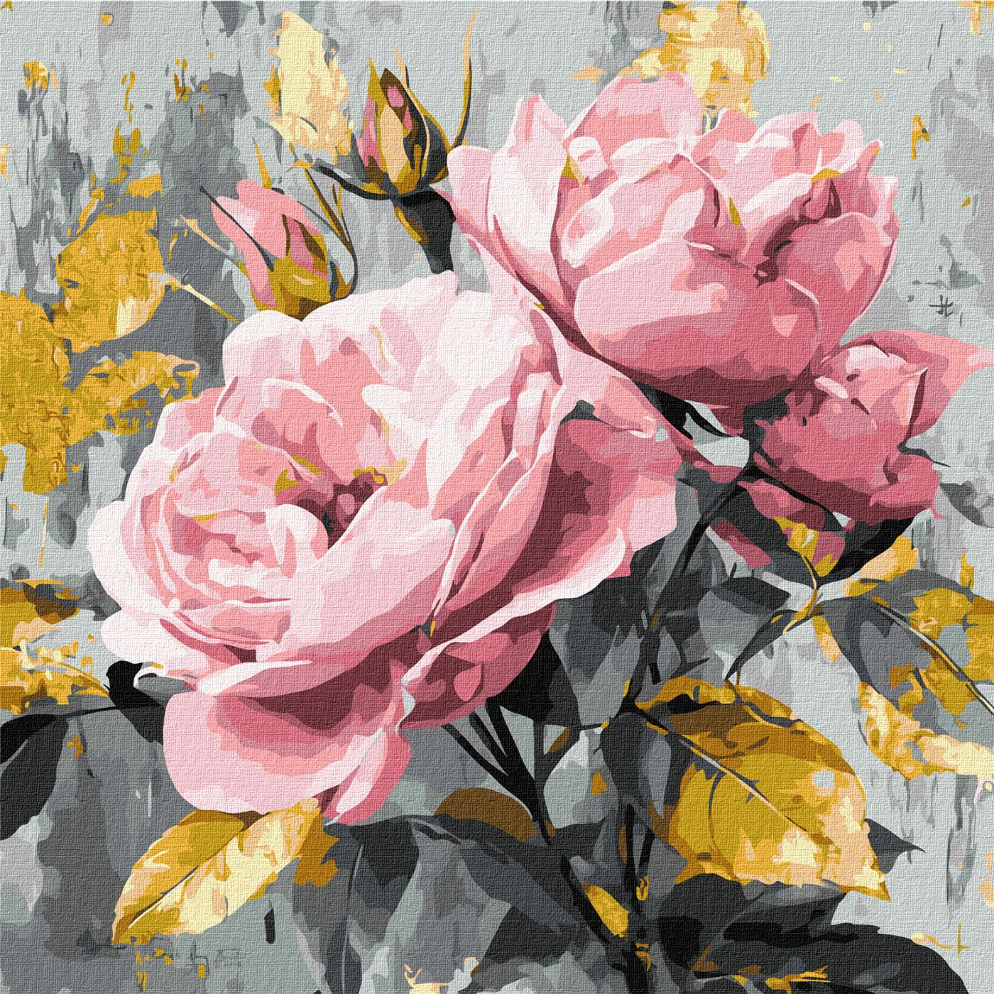 Набір для розпису по номерах 40*40 см "Делікатна краса з фарбами металік", KHO3346 ТМ "Ідейка"