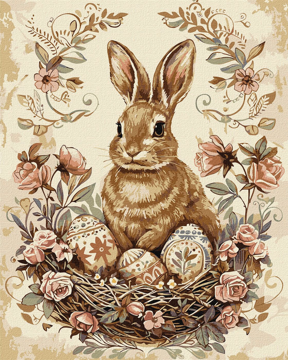 Набір для розпису по номерах 40*50 см "Великодній кролик 2", KHO5183 ТМ "Ідейка"