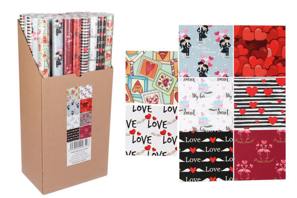 Бумага упаковочная "Сердца" 590*840мм 80г/м2, 255-6406