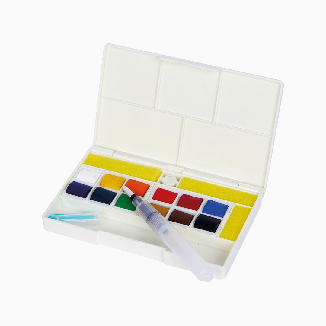 Набір акварельних фарб "Sennelier" Hands Free, 12 кол., кювета, пластиковий пенал, N131692.12 1