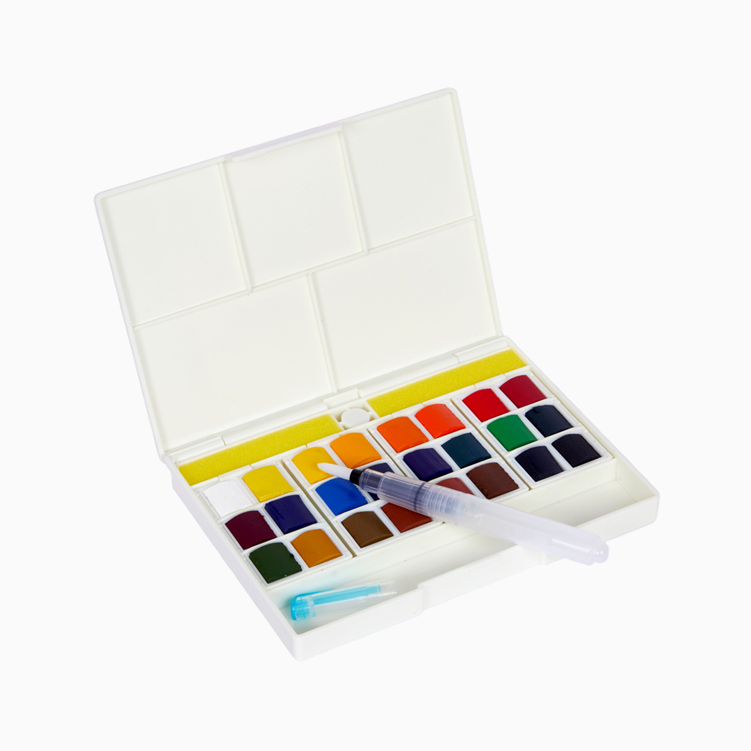 Набір акварельних фарб "Sennelier" Hands Free, 24 кол., кювета, пластиковий пенал, N131692.24 1