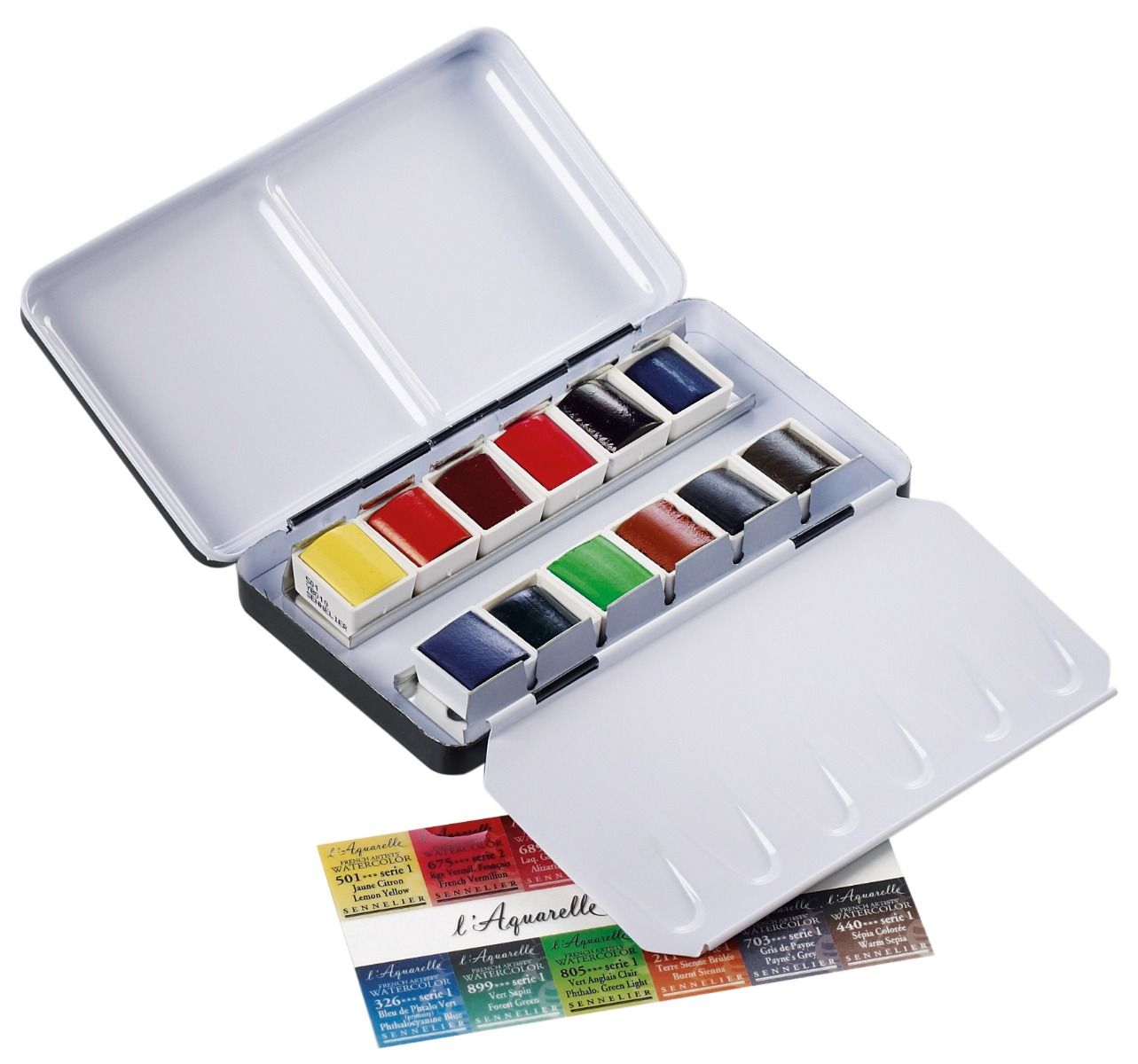 Набір акварельних фарб "Sennelier" L’Aquarelle, 12 кол., карманний, метал + 1 пензлик, N131605 1