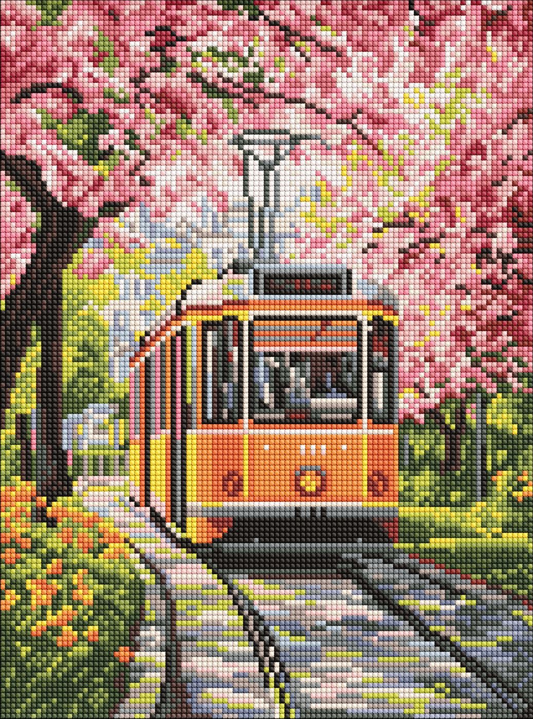 Набор с алмазной мозаикой "Цветущая дорога" 30*40 см, AMO8206 ТМ "Идейка"