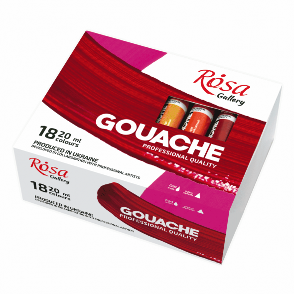 Набір гуашевих фарб, 18*20 мл, ROSA Gallery