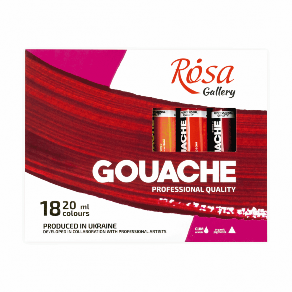 Набір гуашевих фарб, 18*20 мл, ROSA Gallery 1