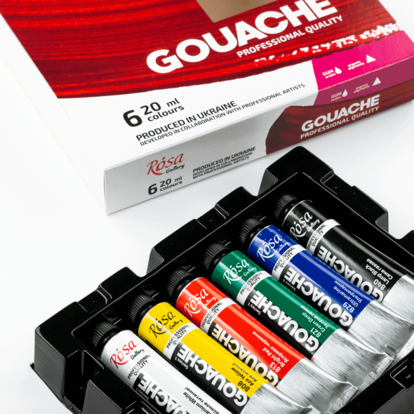 Набір гуашевих фарб, 6*20 мл, ROSA Gallery 3