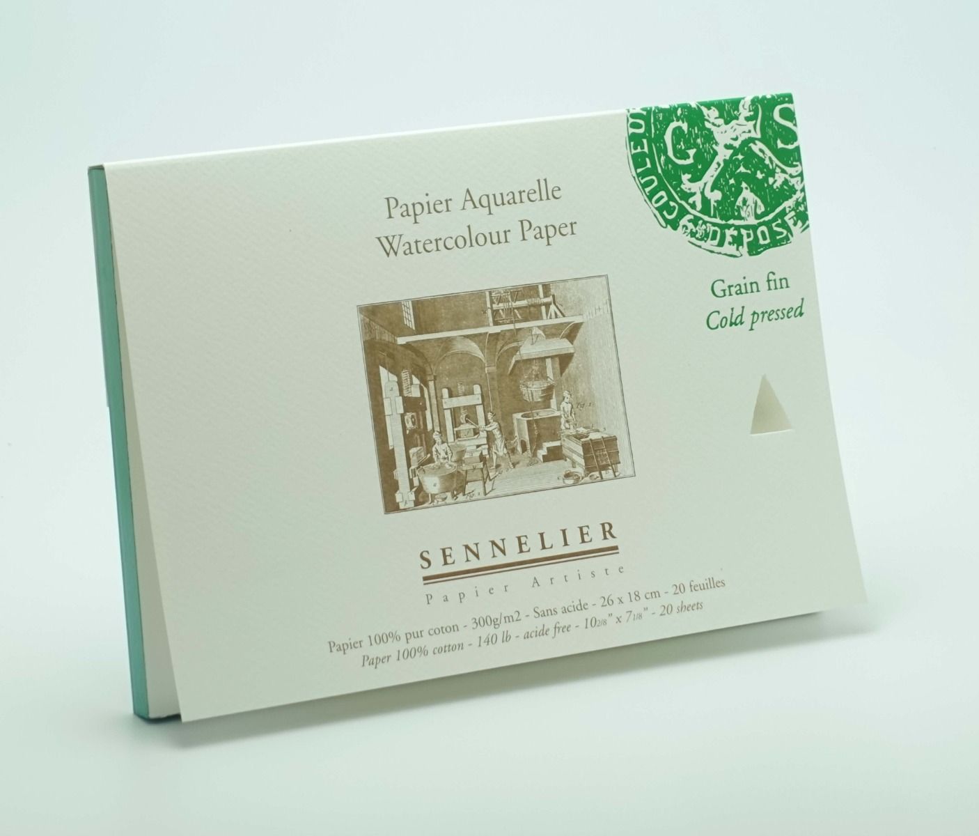 Склейка для акварелі "Sennelier" 20 арк., холодне пресування, 300 г/м, 26*18 см, N139875 1