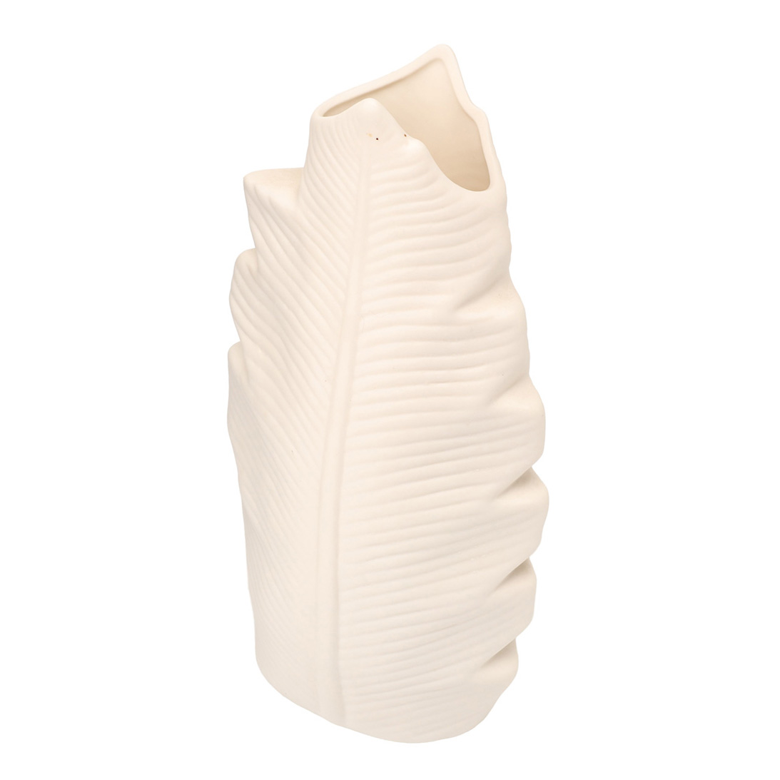 Ваза "Foglia", белая, h 24 см