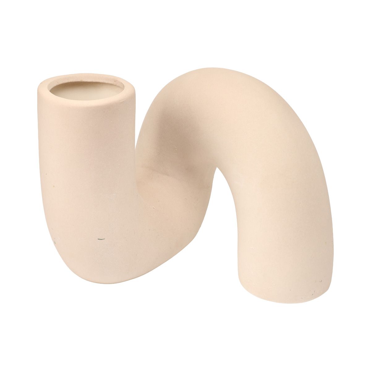 Ваза "Крученая", бежевая, h 13,5 см