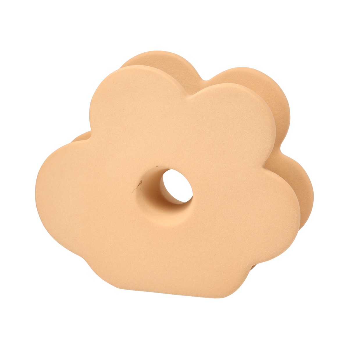 Ваза в форме цветка бежевая h 16,5 см