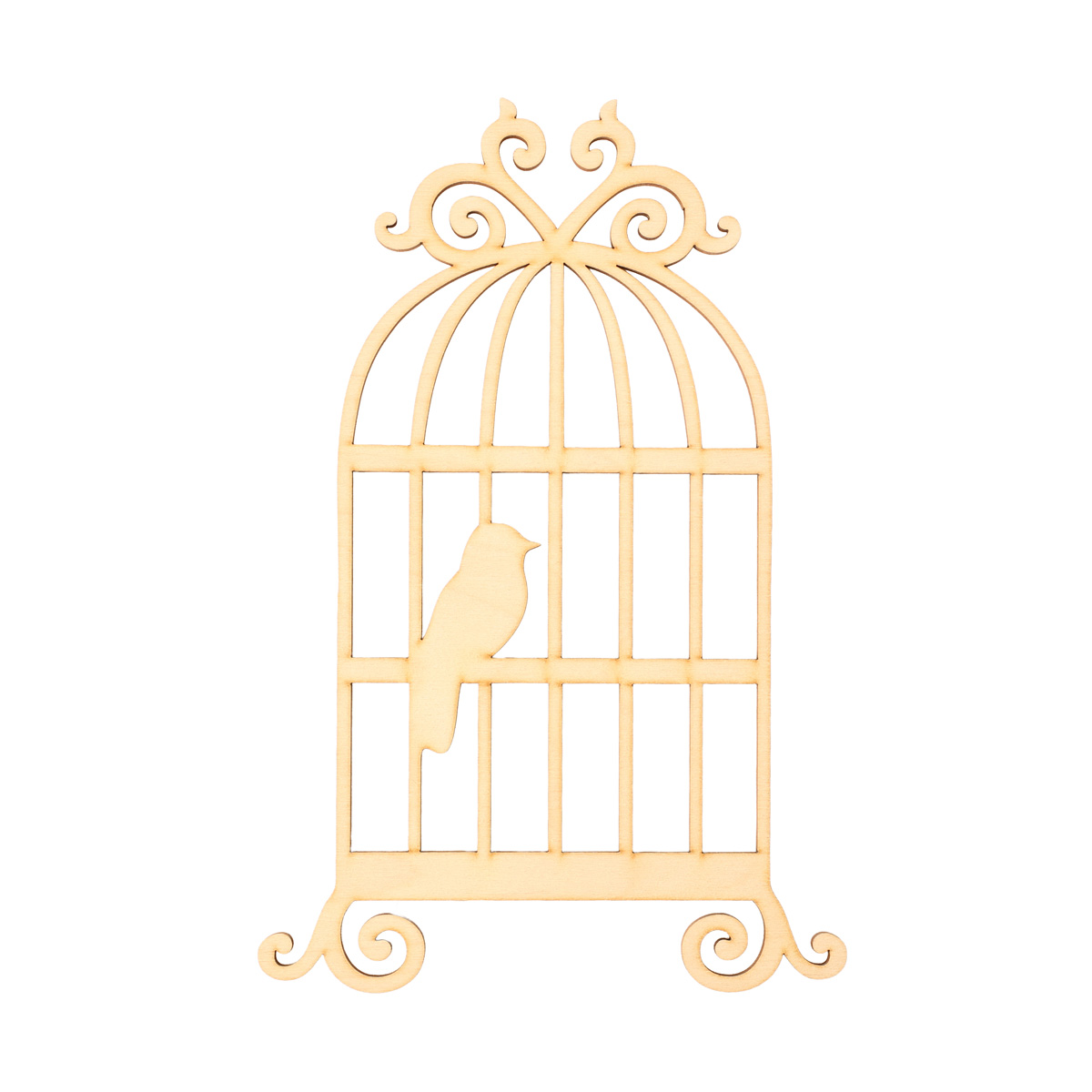 Заготовка деревянная Клетка с птичкой, Д15