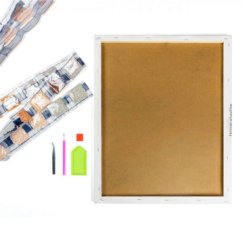 Набір з алмазною мозаїкою "Котик у кошику" 50*50 см, GA0012, ТМ "Strateg" 2