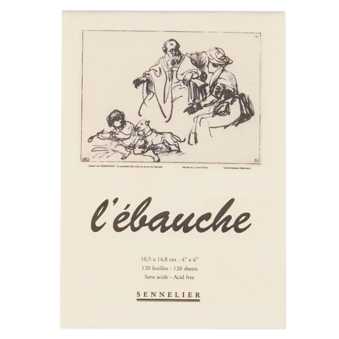 Блокнот склейка для эскизов и набросков Ebauche "Sennelier" 130 л., 90 г/м, 10,5*14,8 см, N136289