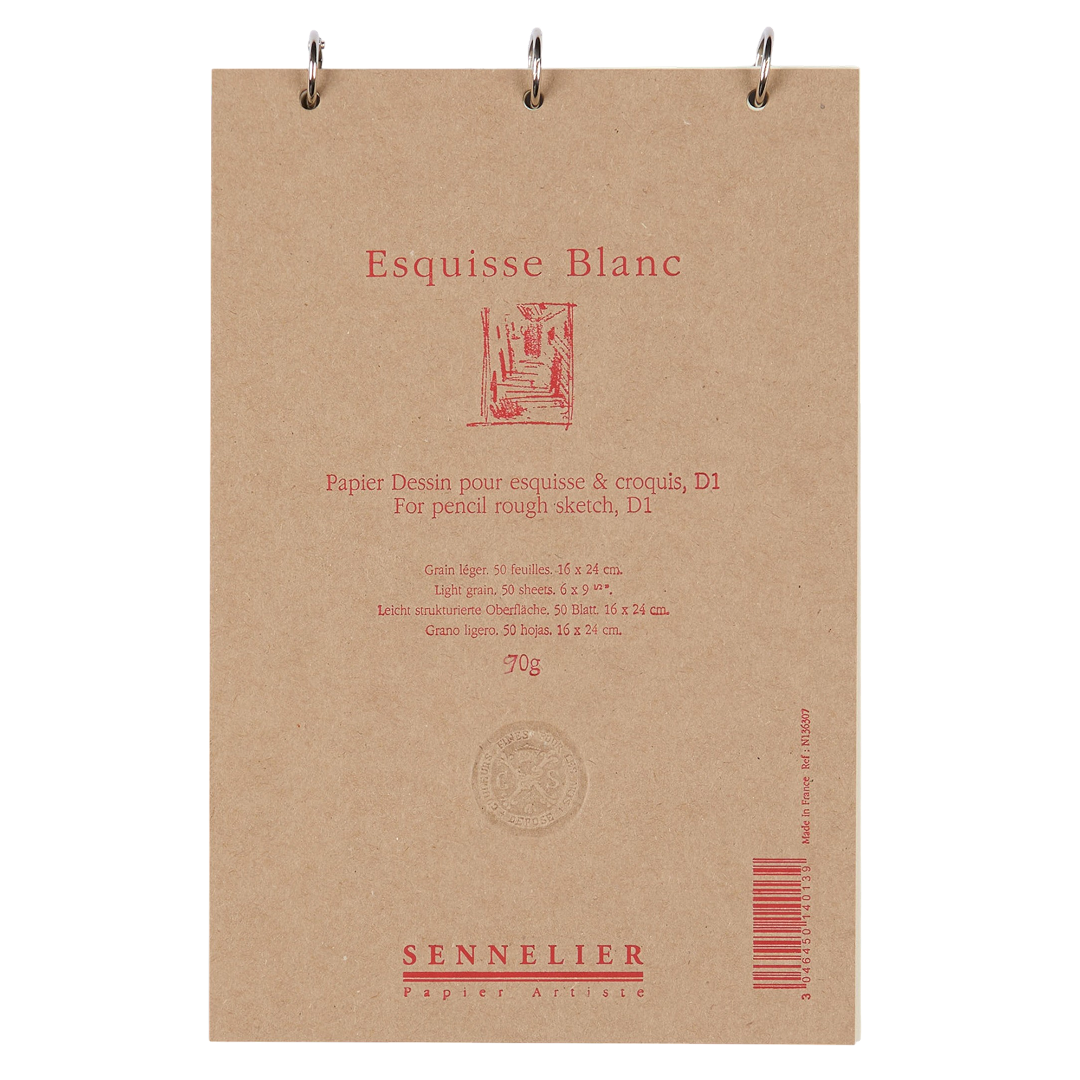 Скетчбук для ескізів на металевих кільцях Esquisse "Sennelier" 50 арк., 90 г/м, 16*24 см, N136307