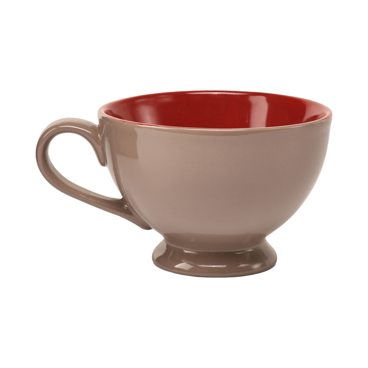 Чашка "Три серця", бежева з червоним, 650 мл 1